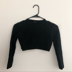 Topshop Black Long Sleeve Crop